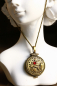 Preview: Halskette Medaillon Blüte Kette Vintage bronze Geschenk Frauen Mutter Schwester